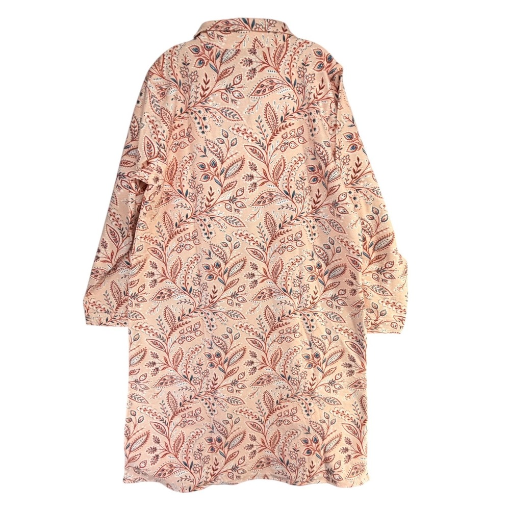 Garnet Hill Organic Cotton Flannel Night Gown XL Paisley Floral Sleepwear NEW - Picture 7 of 16
